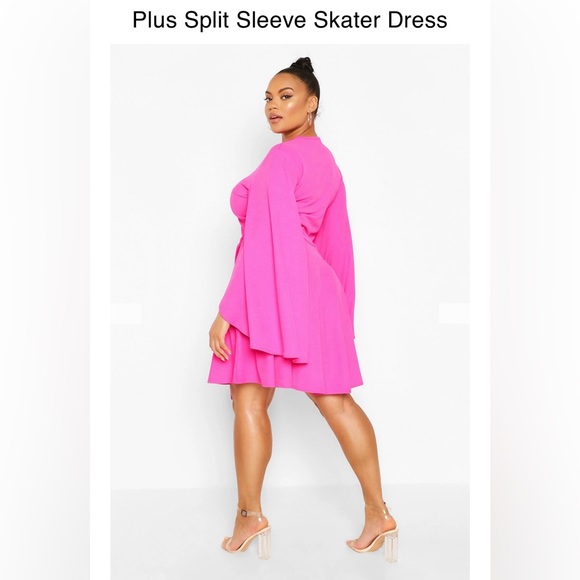 Elegant Pink Skater Dress - Picture 2 of 3